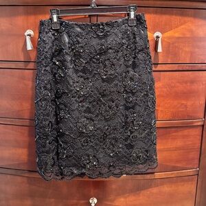 Cache Black Lace Pencil Skirt
